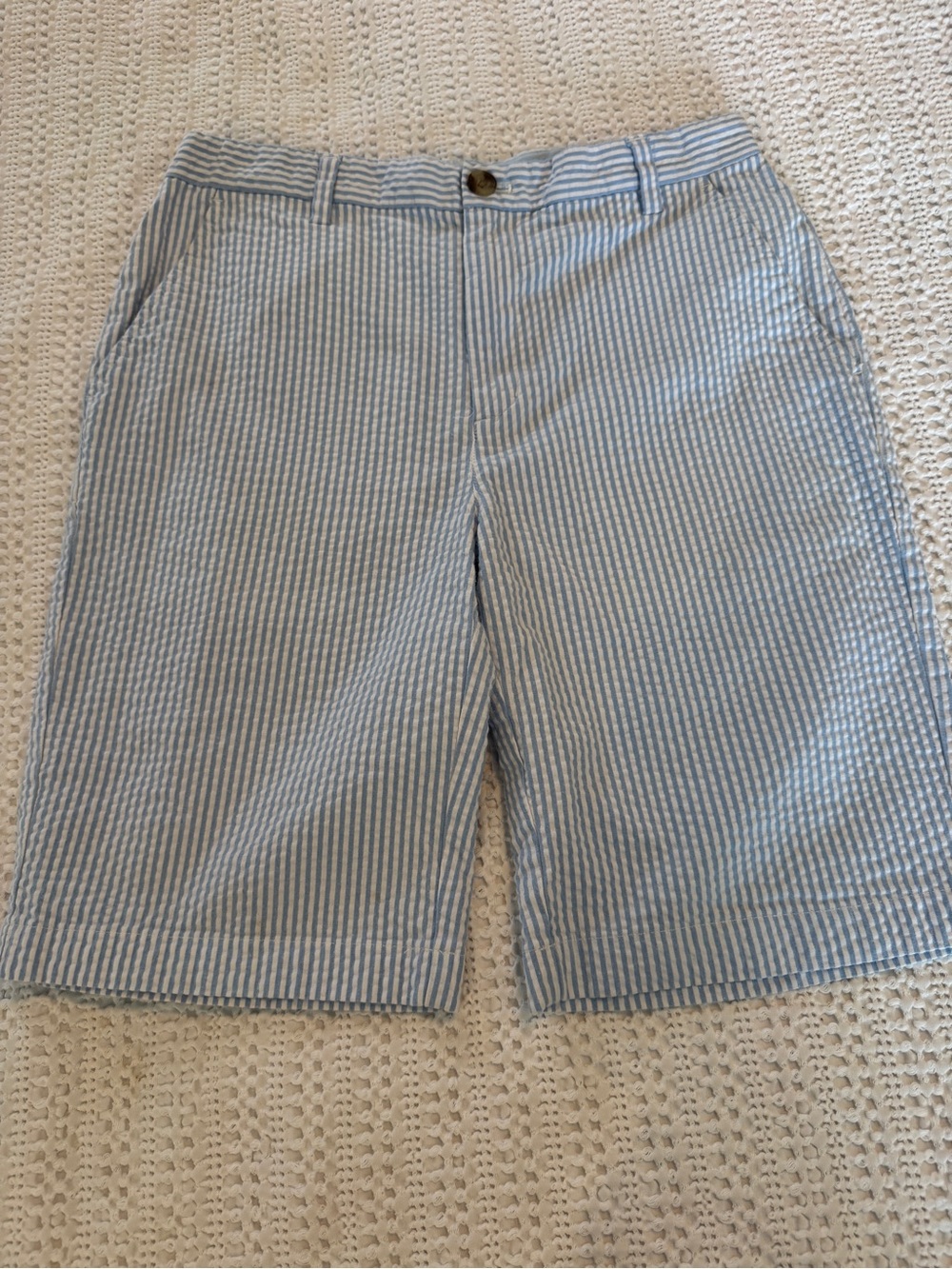 Vineyard Vines Boys Blue White Seersucker Breaker Shorts Size 18